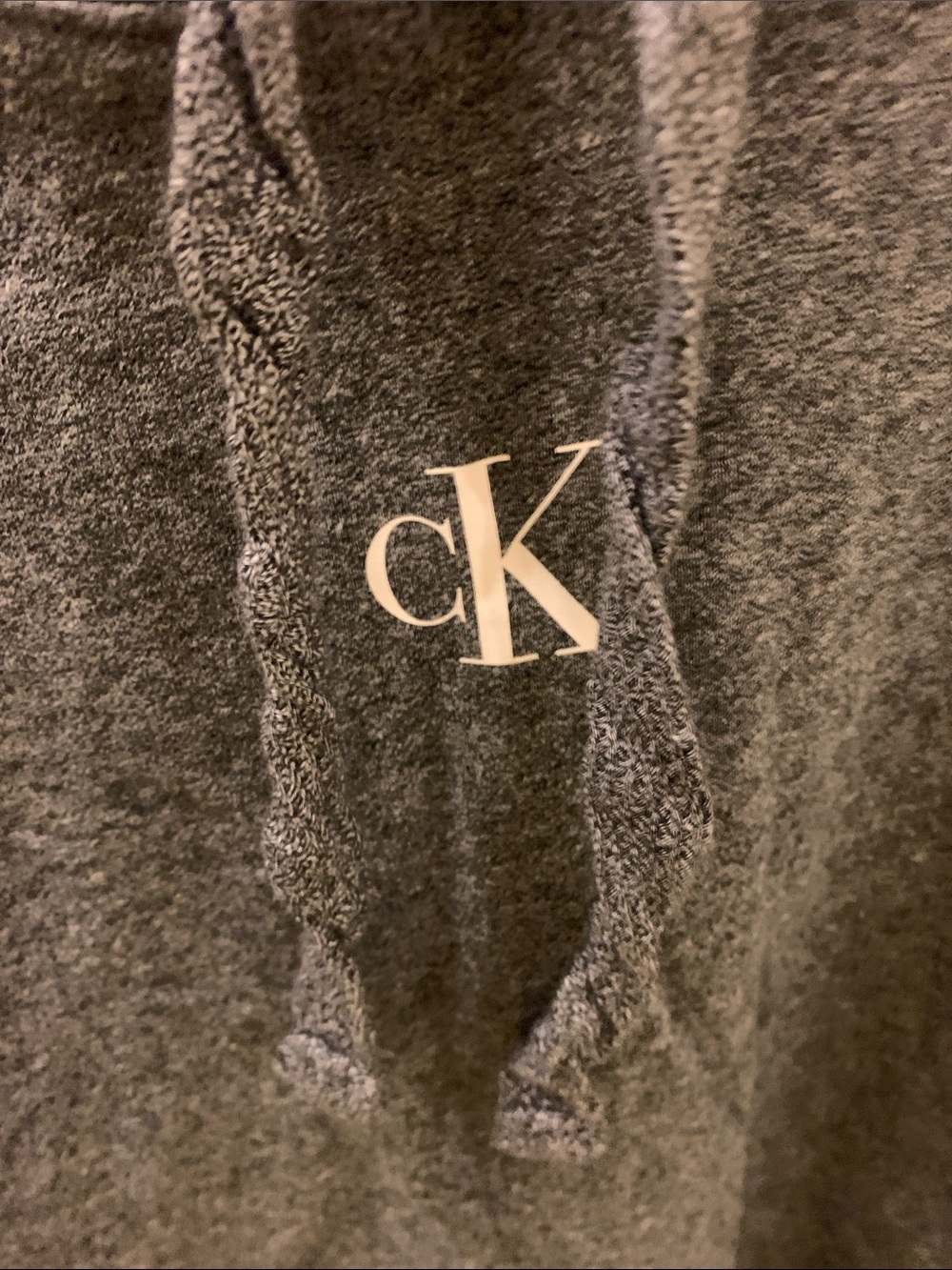 Calvin Klein Women’s Large Cropped Gray cK Logo Hooded Pullover - Picture 3 of 4